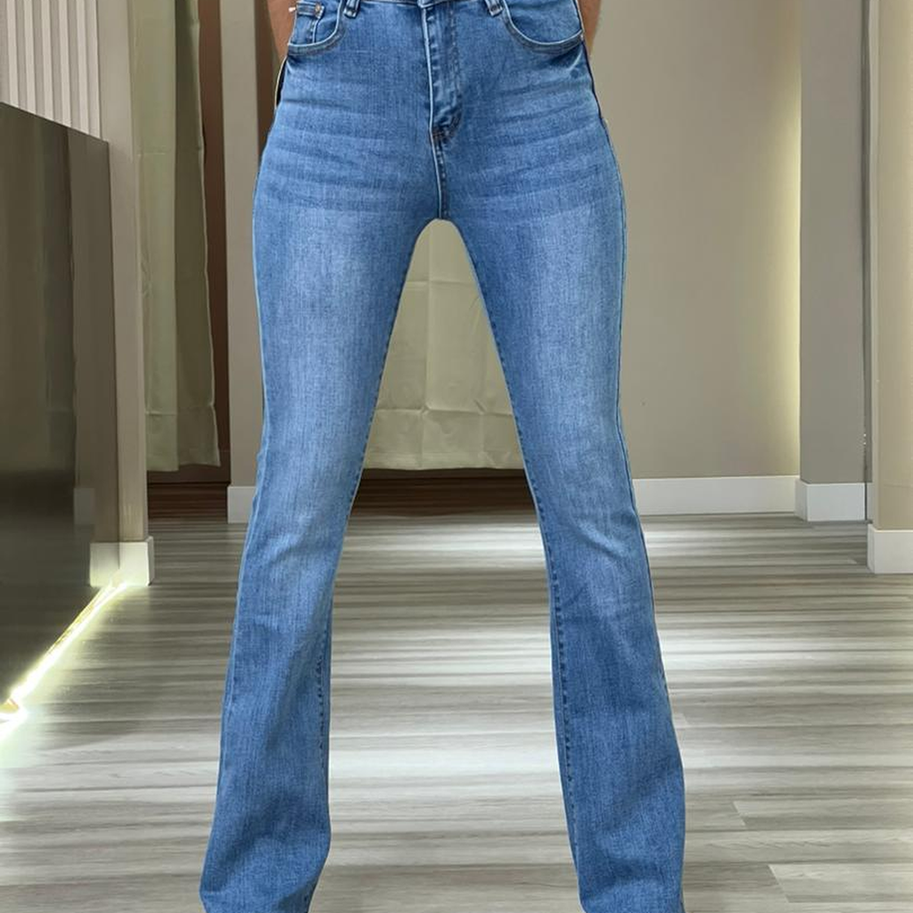 JEANS  SLIM FLARE STRECH  . PRELAVADO AZUL CLARO- Z-10276