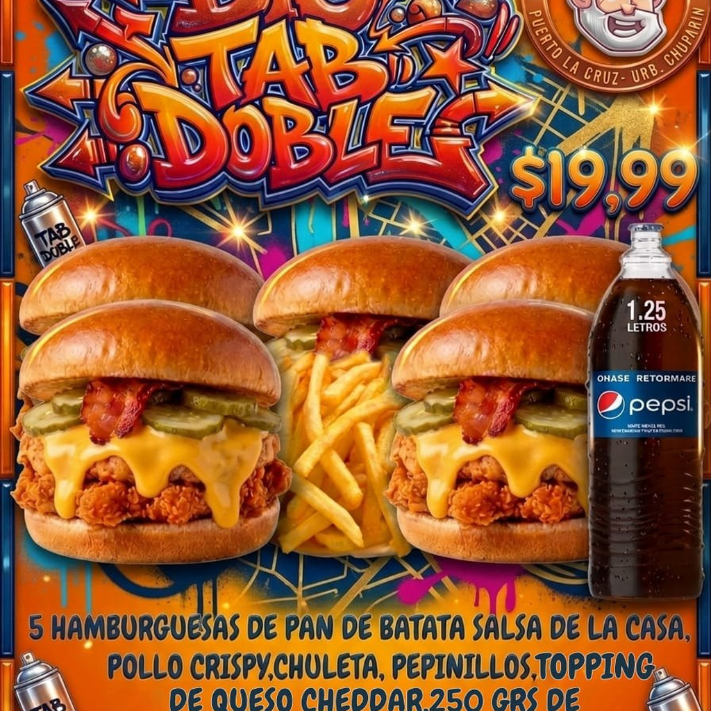 Promo Big Tab Dobles (5 Hamburguesas)