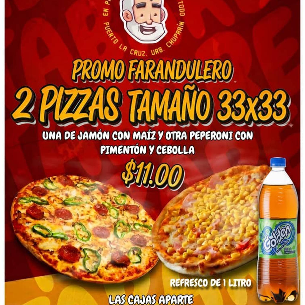Promo Farandulero (2 Pizzas + refresco)