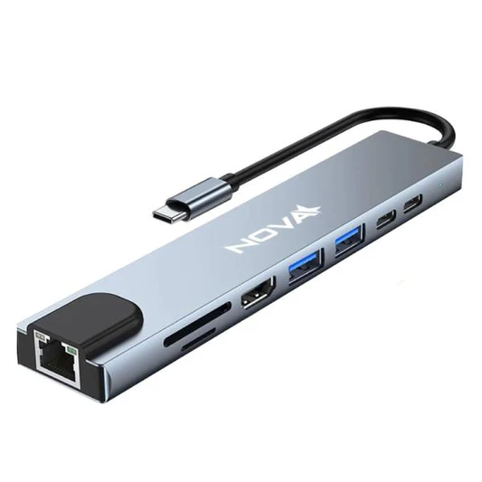 HUB INTELIGENTE NOVA FAA383CC001C 8 EN 1 USB-C 1 PUERTO                                                                 