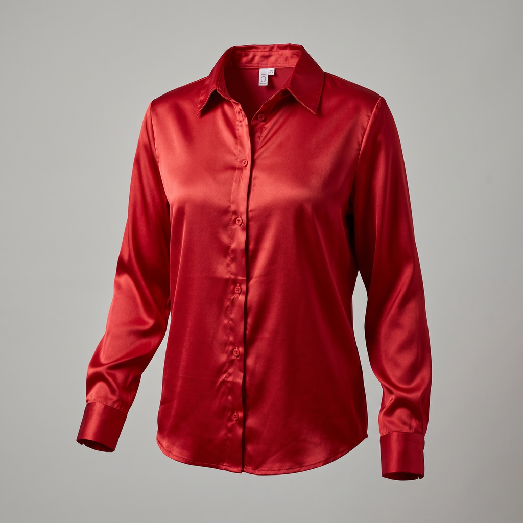 Blusa satinada manga larga