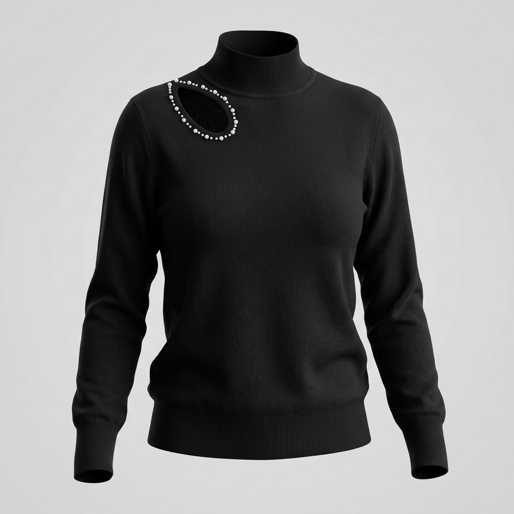 Suéter Tejido cuello alto manga larga 