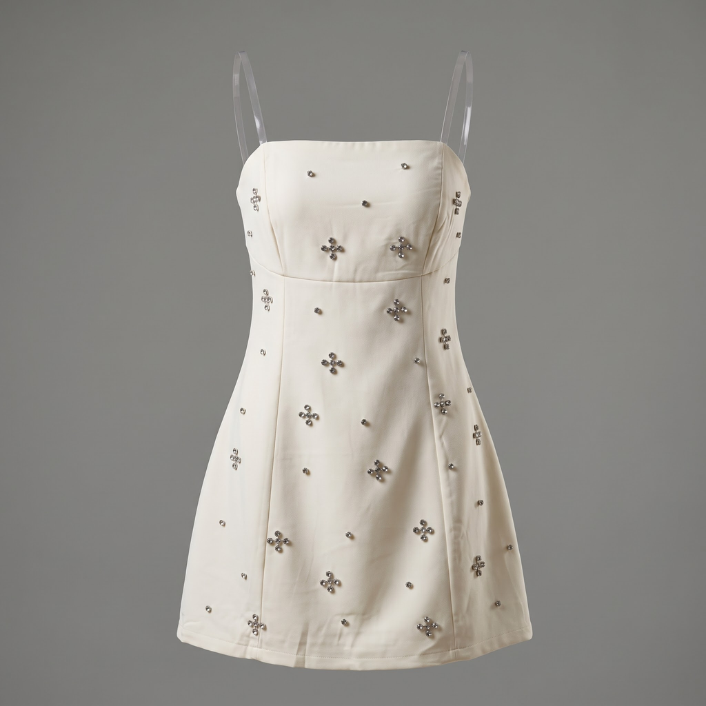 Vestido strapless corto