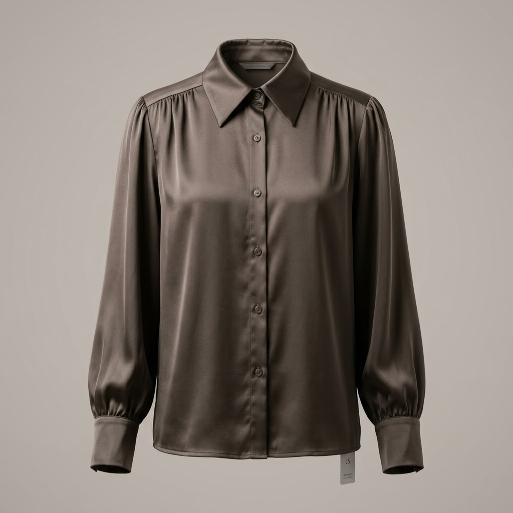 Blusa Camisera Satinada