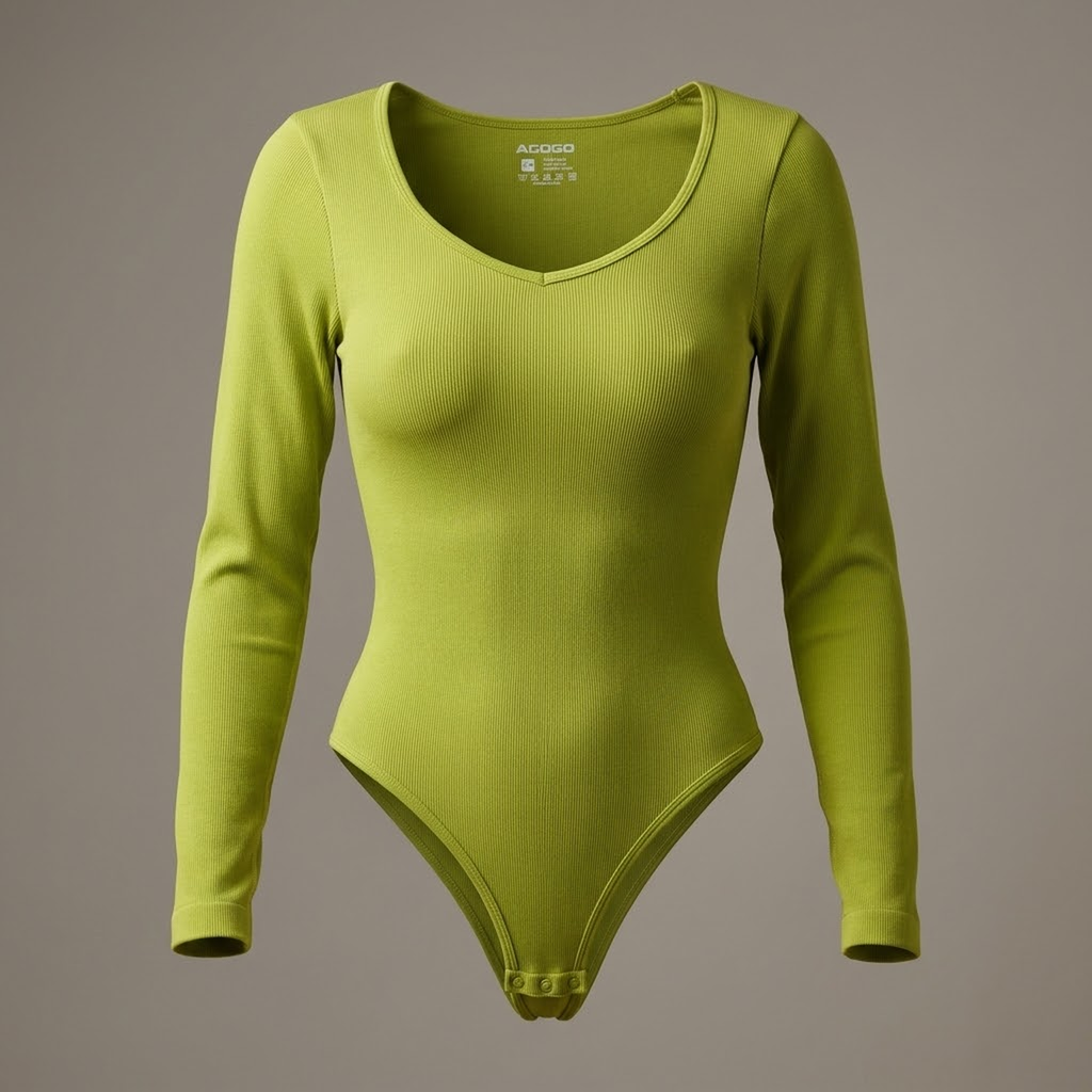 Body Acanalado Seamless Verde Lima