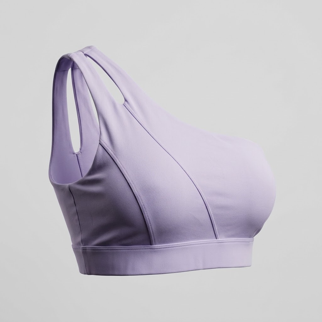 Top Deportivo Asimétrico Lavanda con Detalle Cut-Out