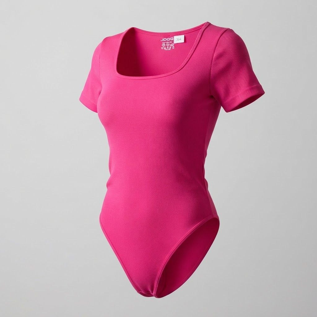 Body Acanalado Fucsia con Escote Cuadrado