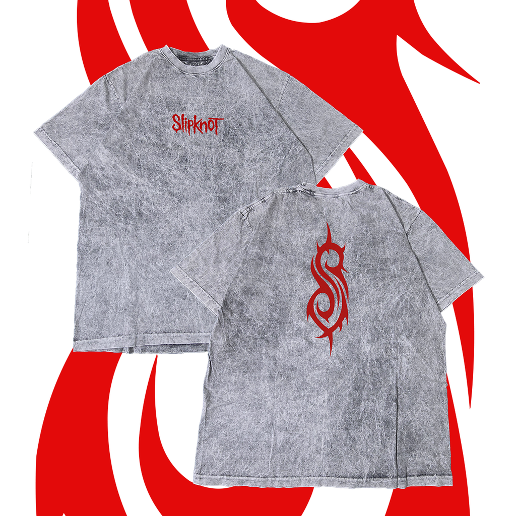 Camisa Regular Fit Slipknot Acidwash Gris