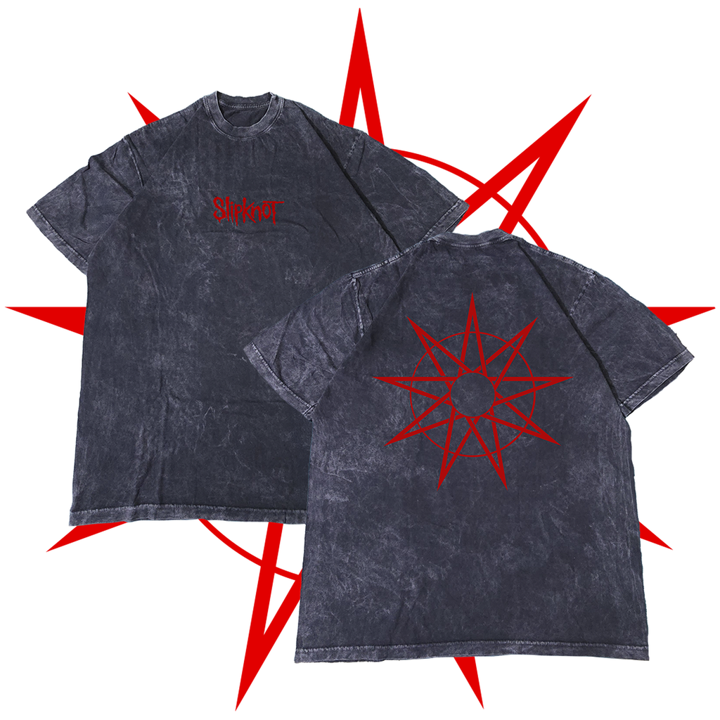Camisa Regular Fit Slipknot Acidwash Negro (Nanograma)