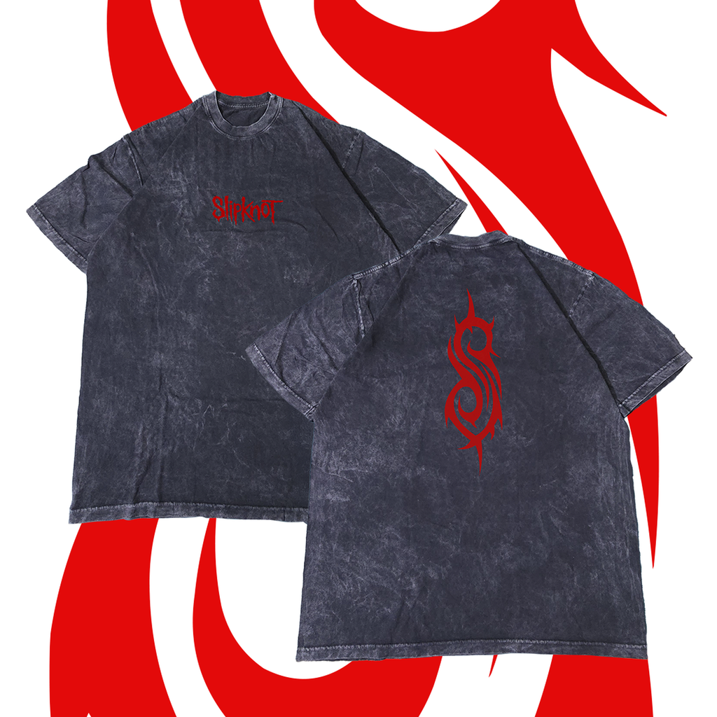 Camisa Regular Fit Slipknot Acidwash Negro
