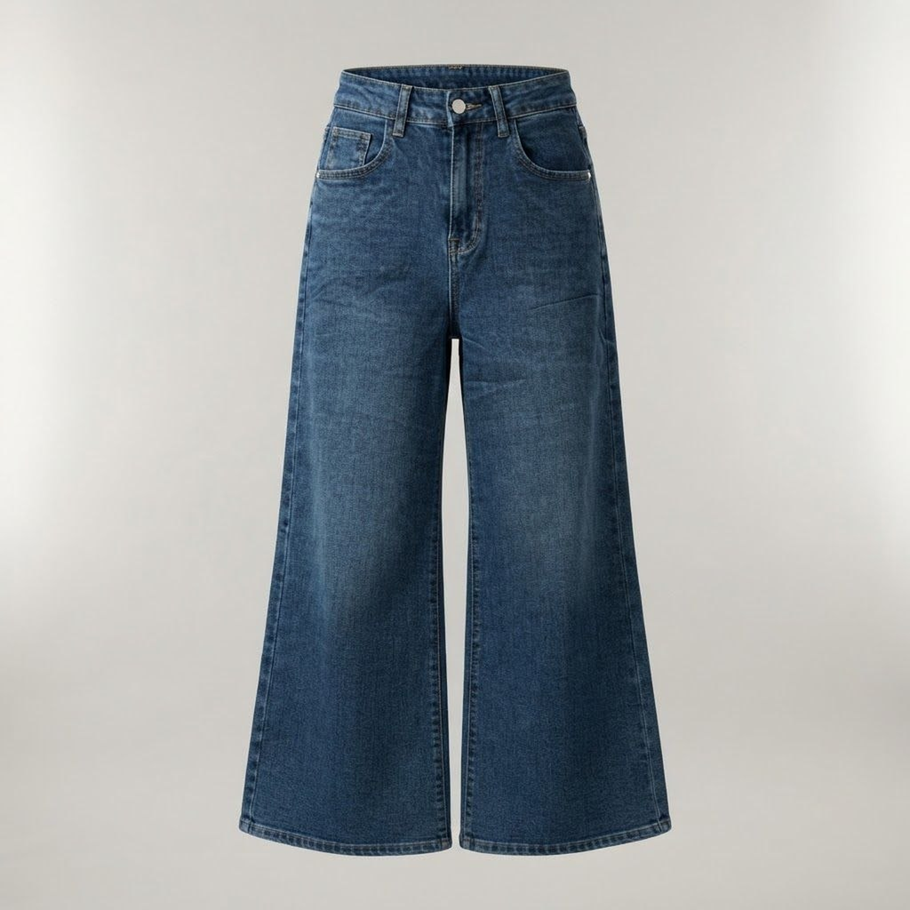 Pantalón Vaquero Wide-Leg de Tiro Alto